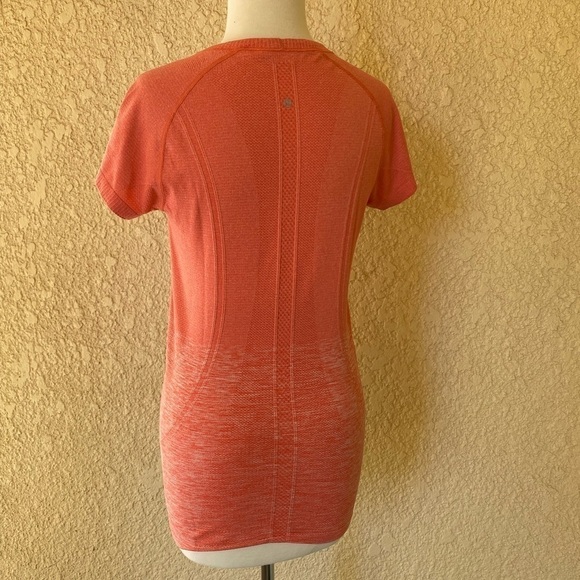 Lululemon Short Sleeve Shirt Sunny Orange /Coral‎ EUC - Picture 6 of 12